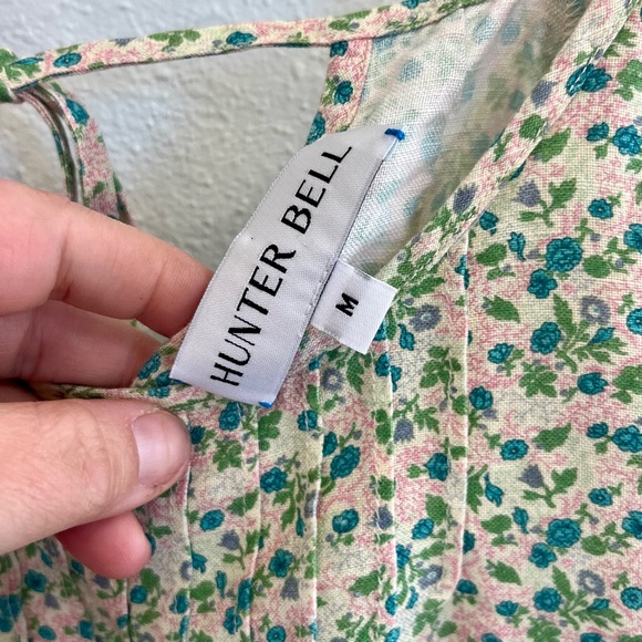 Hunter Bell Vintage Floral Claudia Puff Sleeve Top Blouse Shirt Size Medium - Picture 7 of 12
